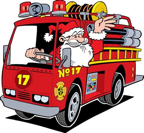 Santa on fire truck clipart | Fire trucks, Firefighter, Santa claus is coming to town