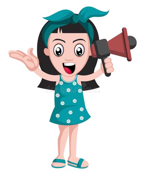 Girl Megaphone Stock Illustrations 1490 Girl Megaphone Stock