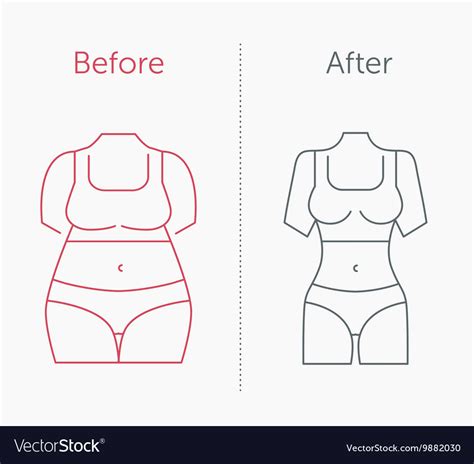 A Fat And Slim Woman Figure Royalty Free Vector Image