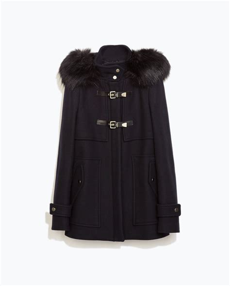 Image 6 Of Wool Duffle Coat With Faux Fur Hood From Zara 279 Fur Hood Coat Duffle Coat Coat