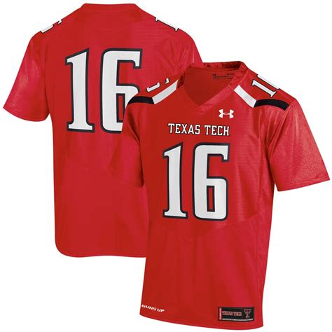 Mens Under Armour 16 Red Texas Tech Red Raiders Replica Jersey