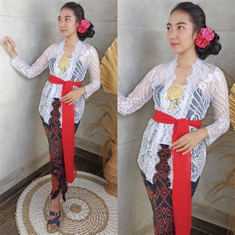 Jual SudanBali Setelan Kebaya Brokat Semifrance Metalic Merrida Dan Rok