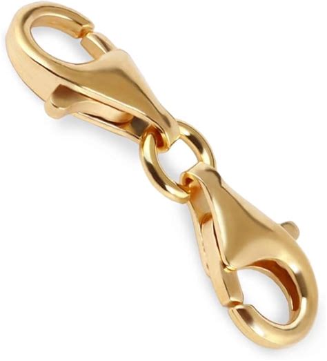 My Bead Basic Double Lobster Claw Clasp 24mm 925 Sterling Silver 24ct Gold Plated For Bracelets