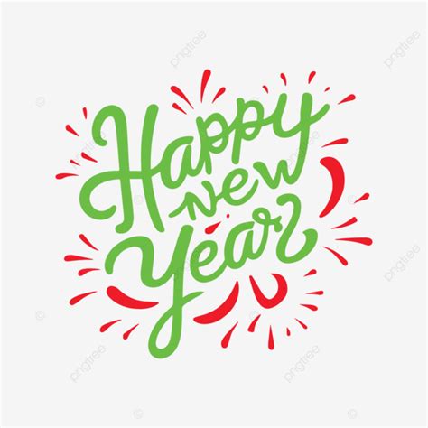 Happy New Year Green Vintage Calligraphy Vector Happy New Year Green