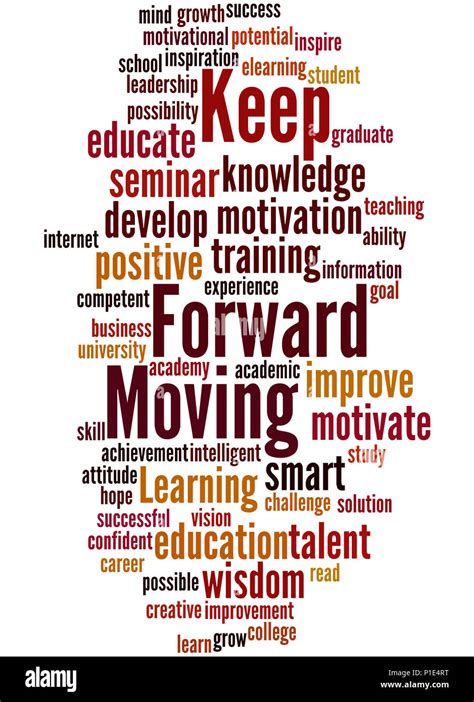 Keep Moving Forward Word Cloud Concept On White Background Stock Photo