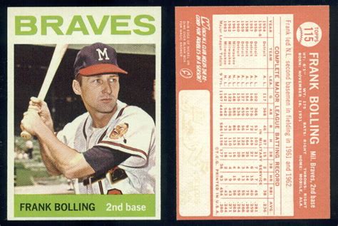 Topps Frank Bolling Braves Ex Ebay