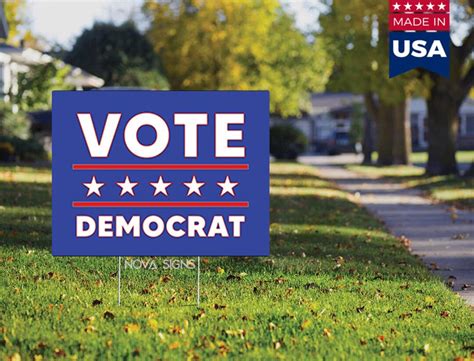 Vote Democrat Yard Sign Double Sided With H Stake Weatherproof Etsy