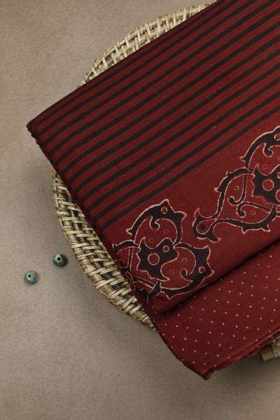 Ajrakh Fabric Buy Ajrak Hand Block Print Fabric Online Matkatus