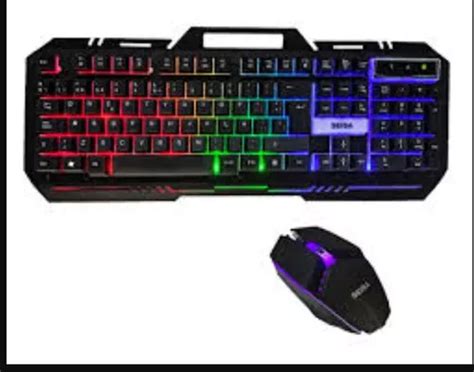 Kit Multimedia Teclado Y Mouse Usb Gamer Led Rgb Con Luz Color Del