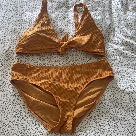 Orange Bikini Set Only Worn A Few Times Size Medium Depop