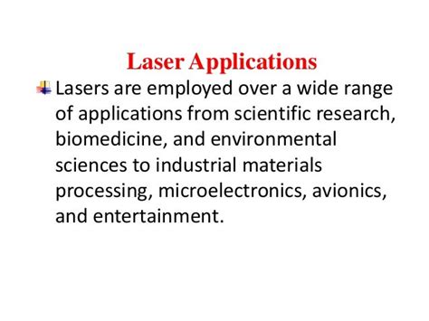 Laser applications