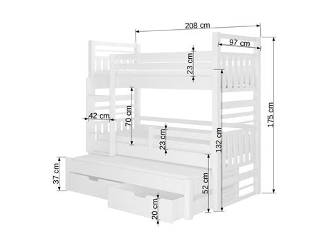 Lit Superpos Couchages Avec Tiroirs De Rangement Bois Clair X