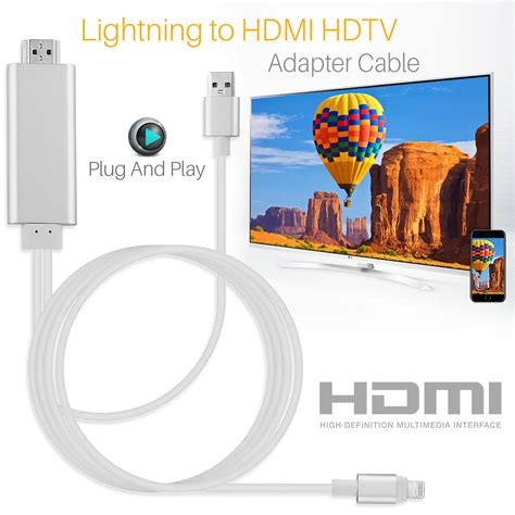 HDMI Cable For Lightning to HDMI Cable HDTV TV AV Adapter USB Cable ...