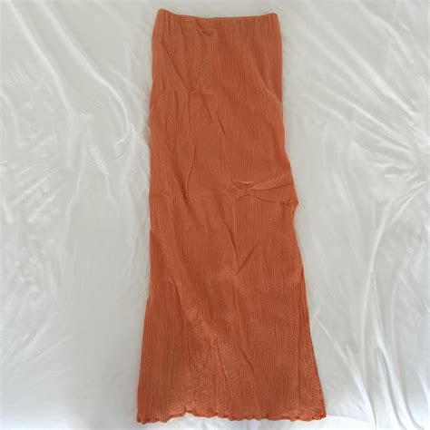 GLASSONS ORANGE MAXI SKIRT Size 6 Worn Maybe Twice Depop