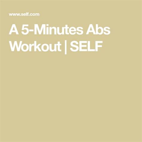 Try This 5-Minute Abs Workout for a Spectacular Core | 5 minute abs ...