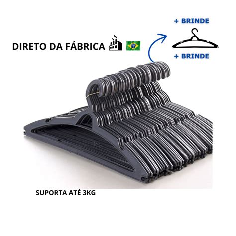 Cabide Adulto Preto kit 100 Cabides Reforçado Organizar Roupas Loja