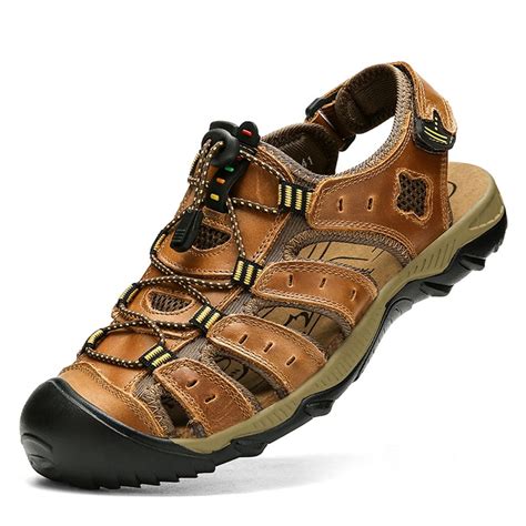 Lopsie STREAMNATURE Mens Outdoor Hiking Sandals Closed Toe Waterproof Fisherman Walking Sandals ...