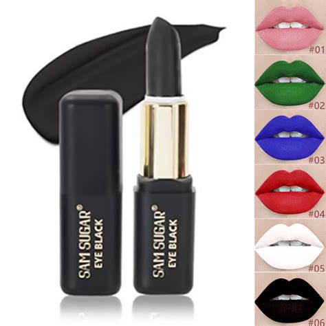 Sam Sugar Halloween Lipstick Dark Olive Green White Nude Cool Girl Gothic Creative Retro Painted