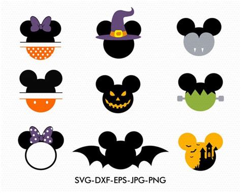 Halloween Mickey Minnie Ears Monogram Frame Svg Minnie Bow Disney