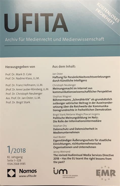 UFITA | Institut für Europäisches Medienrecht
