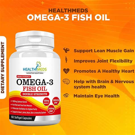 Buy HEALTHMEDS OMEGA 3 FISH OIL FATTY ACIDS 360MG EPA 240MG DHA