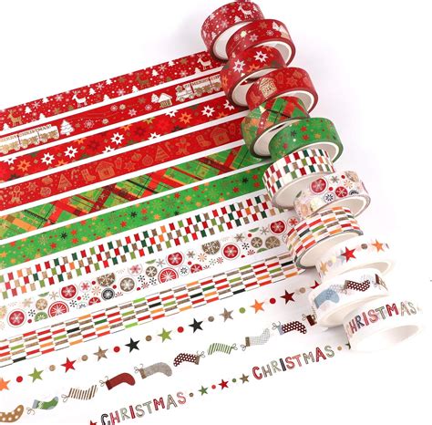 12 Rolls Christmas Washi Tape Set Decorative Washi Tape Christmas Decorative Adhesive Washi