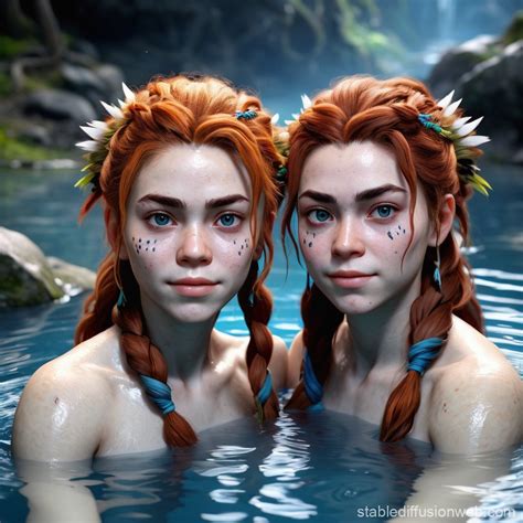 Aloy Twins In Mountain Hot Springs Stable Diffusion Online