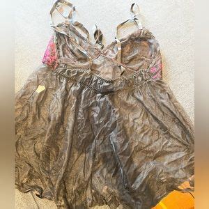 Intimates Sleepwear Black Pink Babydoll Lingerie Sheer Lace With Bow Size Large Poshmark