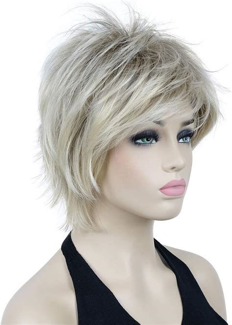 Amazon Queentas Pixie Layered Short Blonde Wig For White Women