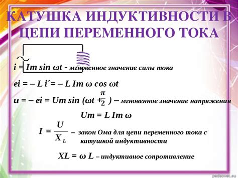 Катушка индуктивности в цепи переменного тока