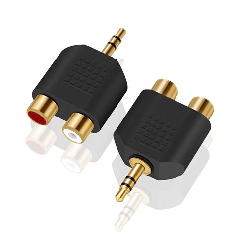 ANDTOBO 3.5 mm TRS to Dual RCA F (2-Pack), 3.5mm Stereo Male to Dual ...