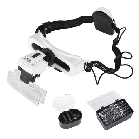 Professional Headband Magnifier Glasses with LED Light & 8 Lenses ...