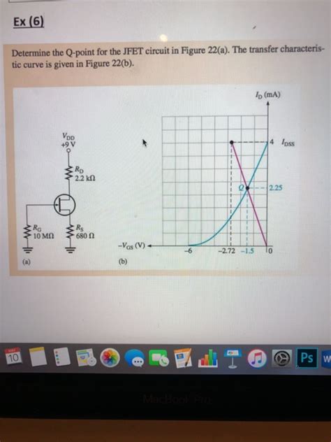 Solved Ex 6 Determine The Q Point For The Jfet Circuit In