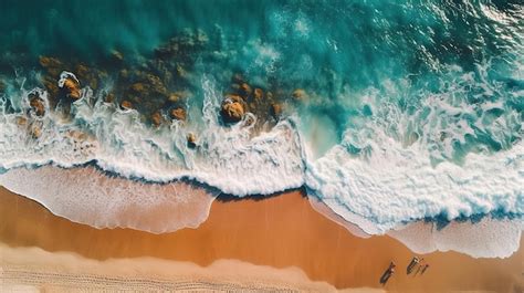 Premium AI Image | An aerial view of a beach and ocean