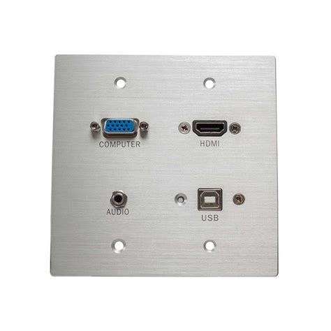 China Hdmi Vga 35mm And Usb Pass Through Double Gang Wall Plate