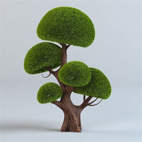 Cartoon Trees Set D Model Cgtrader