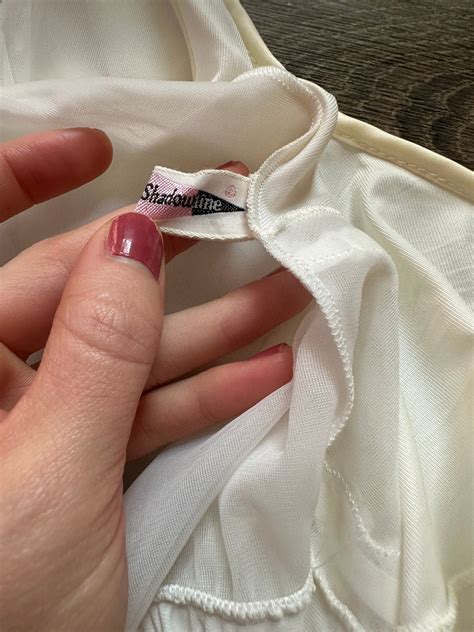 Vintage S Lingerie Slip Size S Double Nylon Shadowline Sheer Fitted Waist Lace Bow