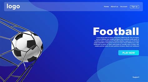 Premium Vector Football Vector Website Template Landing Page Design