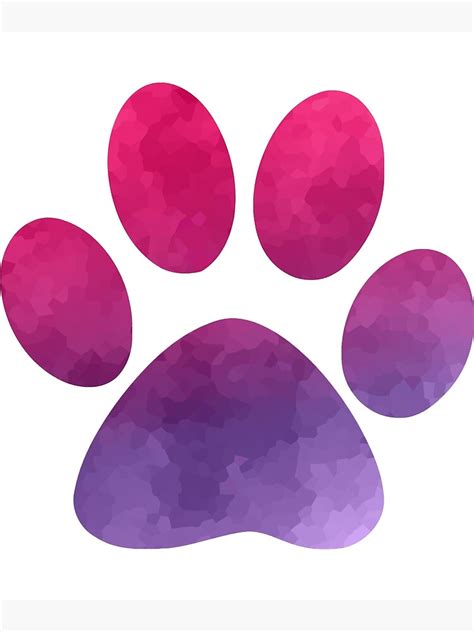 Pink And Purple Dog Paw Print Sticker Photographic Print For Sale By