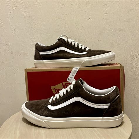 Vans Old Skool Pig Suede Low Canvas Skate Shoes Brown Gem