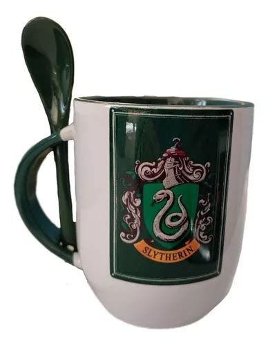 Taza Harry Potter Slytherin Con Cuchara Personalizada Meses sin interés