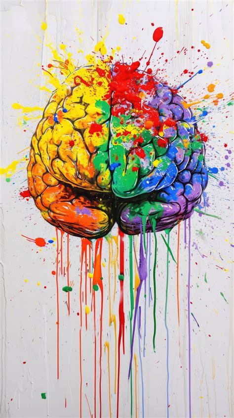 colorful brain painting, creative mind artwork, abstract brain concept ...