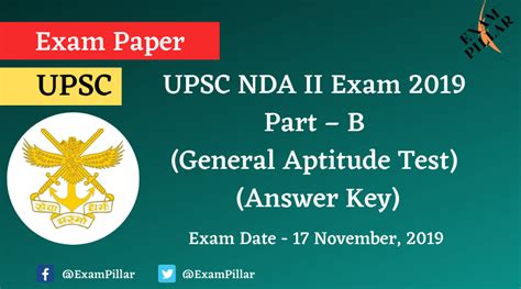 Nda Ii 2019 Exam Paper Part B General Aptitude Test Answer Key Theexampillar