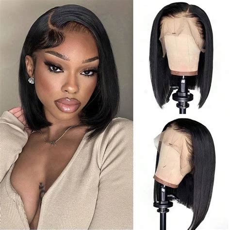 Bob Wig Human Hair Pre Plucked Pre Cut 4x4 Hd Lace Closure Bob Wigs