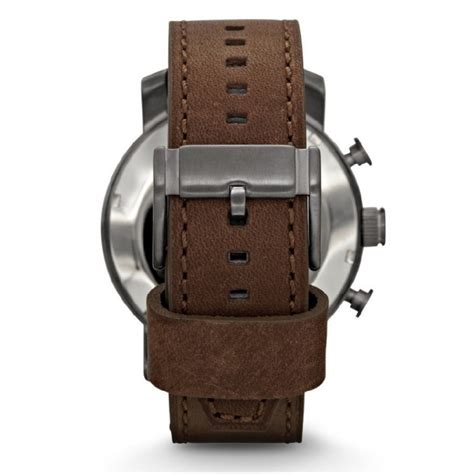 Fossil Jr Nate Chronograph Leather Watch Brown