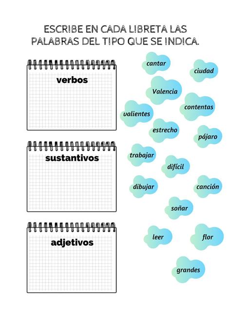 Ficha Interactiva De Categor As Gramaticales Para Puedes