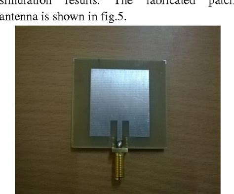 Figure 5 From Design Of Microstrip Patch Antenna For 2 45 Ghz