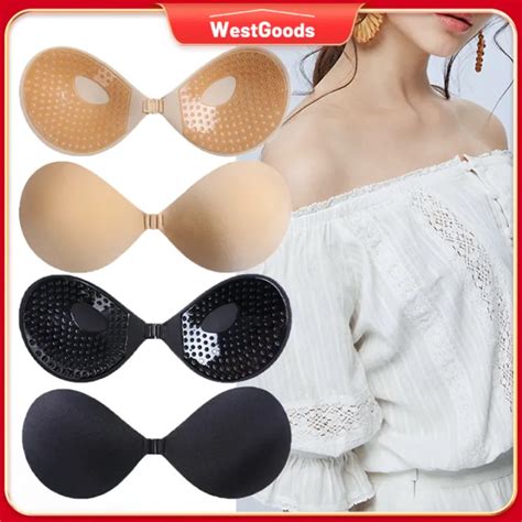 Wg Thick Padded Invisible Nude Bra Self Adhesive Strapless Backless Silicon Adhesive Soft Non