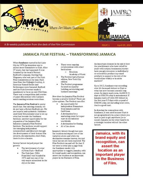 Jamaica Film Festival - Do Business Jamaica