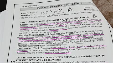 Basics Computer Skills Important Questions B Year Semester